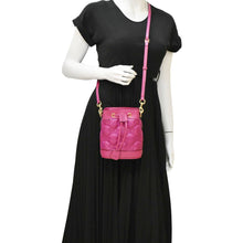 Load image into Gallery viewer, GUCCI GG Matelasse Nylon Bucket Crossbody Bag Pink 728231
