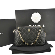 Load image into Gallery viewer, CHANEL Classic Quilted Leather Chain Clutch Crossbody Bag Black
