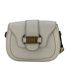 Load image into Gallery viewer, CHRISTIAN DIOR D Fence Calfskin Leather Saddle Bag White
