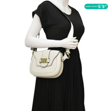 Load image into Gallery viewer, CHRISTIAN DIOR D Fence Calfskin Leather Saddle Bag White
