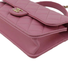 Load image into Gallery viewer, CHANEL Flap Phone Holder Quilted Leather Chain Crossbody Bag Pink
