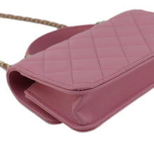 Load image into Gallery viewer, CHANEL Flap Phone Holder Quilted Leather Chain Crossbody Bag Pink
