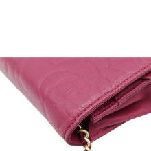 Load image into Gallery viewer, CHANEL Camellia Wallet On Chain Leather Crossbody Bag Fuchsia
