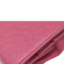 Load image into Gallery viewer, CHANEL Camellia Wallet On Chain Leather Crossbody Bag Fuchsia
