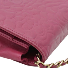 Load image into Gallery viewer, CHANEL Camellia Wallet On Chain Leather Crossbody Bag Fuchsia
