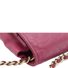 Load image into Gallery viewer, CHANEL Camellia Wallet On Chain Leather Crossbody Bag Fuchsia
