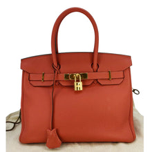 Load image into Gallery viewer, HERMES Birkin 25 Togo Leather Tote Bag Red
