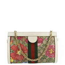 Load image into Gallery viewer, GUCCI Ophidia Web Small GG Floral Canvas Chain Shoulder Bag Beige 503877
