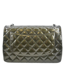 Load image into Gallery viewer, CHANEL Jumbo Flap Striated Quilted Patent Leather Shoulder Bag Green
