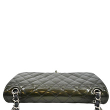 Load image into Gallery viewer, CHANEL Jumbo Flap Striated Quilted Patent Leather Shoulder Bag Green
