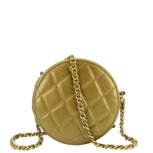 Load image into Gallery viewer, CHANEL Egyptian Amulet Round Quilted Metallic Lambskin Chain Clutch Crossbody Bag Gold
