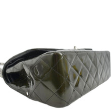 Load image into Gallery viewer, CHANEL Jumbo Flap Striated Quilted Patent Leather Shoulder Bag Green
