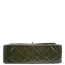 Load image into Gallery viewer, CHANEL Jumbo Flap Striated Quilted Patent Leather Shoulder Bag Green
