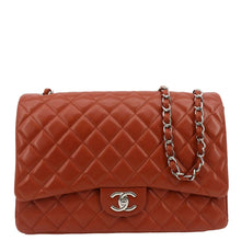 Load image into Gallery viewer, CHANEL Classic Maxi Double Flap Quilted Leather Shoulder Bag Red
