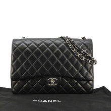 Load image into Gallery viewer, CHANEL Maxi Double Flap Leather Shoulder Bag Black
