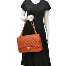 Load image into Gallery viewer, CHANEL Classic Maxi Double Flap Quilted Leather Shoulder Bag Red
