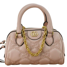 Load image into Gallery viewer, GUCCI Mini Matelasse Calfskin Leather Bowler Bag Pink 702251
