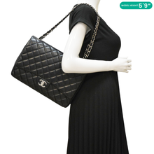 Load image into Gallery viewer, CHANEL Maxi Double Flap Leather Shoulder Bag Black
