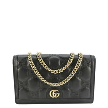 Load image into Gallery viewer, GUCCI GG Matelasse Leather Chain Wallet Shoulder Bag Black 723787
