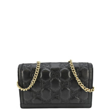 Load image into Gallery viewer, GUCCI GG Matelasse Leather Chain Wallet Shoulder Bag Black 723787
