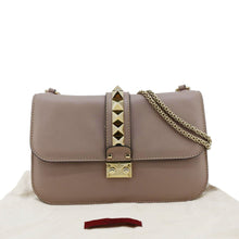 Load image into Gallery viewer, VALENTINO Glam Lock Leather Light Purple Crossbody Bag front look
