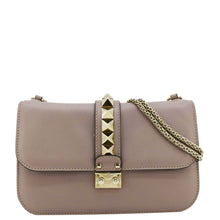 Load image into Gallery viewer, VALENTINO Glam Lock Leather Light Purple Crossbody Bag front look
