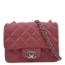 Load image into Gallery viewer, CHANEL Mini Square Flap Leather Crossbody Bag Pink
