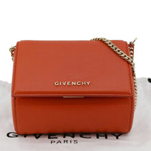 Load image into Gallery viewer, GIVENCHY Pandora Box Mini Leather Chain Shoulder Bag Orange
