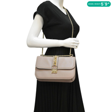 Load image into Gallery viewer, VALENTINO Glam Lock Leather Light Purple Crossbody Bag dummy look
