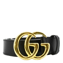 Load image into Gallery viewer, GUCCI Double G buckle Marmont Leather Belt Black 414516 Size 80.32
