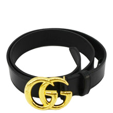 Load image into Gallery viewer, GUCCI Double G buckle Marmont Leather Belt Black 414516 Size 80.32
