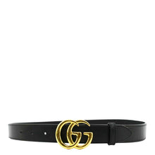 Load image into Gallery viewer, GUCCI Double G buckle Marmont Leather Belt Black 414516 Size 80.32
