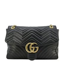 Load image into Gallery viewer, GUCCI GG Marmont Large Matelasse Leather Shoulder Bag Black 498090
