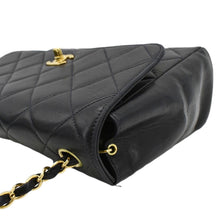 Load image into Gallery viewer, CHANEL Square CC Flap Vintage Quilted Leather Shoulder Bag Black
