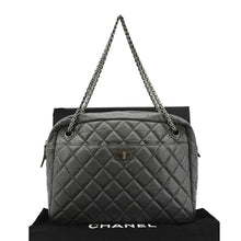 Load image into Gallery viewer, CHANEL Reissue Large Quilted Leather Camera Shoulder Bag Grey front side
