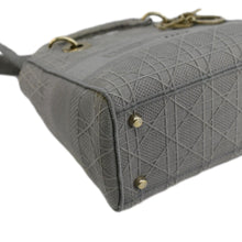 Load image into Gallery viewer, CHRISTIAN DIOR Lady dior D-Lite Embroidered Cannage Canvas Shoulder Bag Gray
