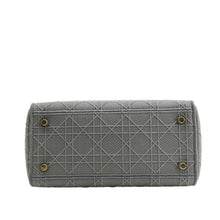 Load image into Gallery viewer, CHRISTIAN DIOR Lady dior D-Lite Embroidered Cannage Canvas Shoulder Bag Gray
