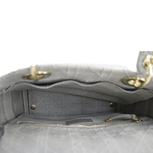 Load image into Gallery viewer, CHRISTIAN DIOR Lady dior D-Lite Embroidered Cannage Canvas Shoulder Bag Gray
