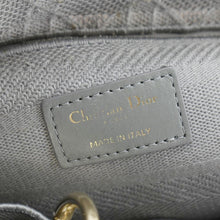 Load image into Gallery viewer, CHRISTIAN DIOR Lady dior D-Lite Embroidered Cannage Canvas Shoulder Bag Gray
