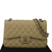 Load image into Gallery viewer, CHANEL Classic Jumbo Double Flap Quilted Leather Shoulder Bag Beige
