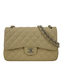 Load image into Gallery viewer, CHANEL Classic Jumbo Double Flap Quilted Leather Shoulder Bag Beige
