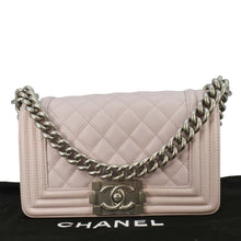 Load image into Gallery viewer, CHANEL Small Flap Boy Quilted Leather Shoulder Bag Pink
