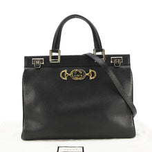 Load image into Gallery viewer, GUCCI Zumi Medium Leather Top Handle Shoulder Bag Black 564714
