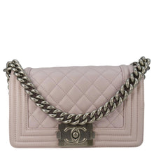 Load image into Gallery viewer, CHANEL Small Flap Boy Quilted Leather Shoulder Bag Pink
