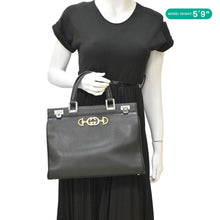 Load image into Gallery viewer, GUCCI Zumi Medium Leather Top Handle Shoulder Bag Black 564714
