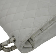 Load image into Gallery viewer, CHANEL Jumbo Double Flap Quilted Caviar Leather Shoulder Bag White
