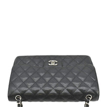 Load image into Gallery viewer, CHANEL Classic Jumbo Double Flap Quilted Caviar Leather Shoulder Bag Black
