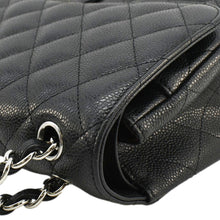 Load image into Gallery viewer, CHANEL Classic Jumbo Double Flap Quilted Caviar Leather Shoulder Bag Black
