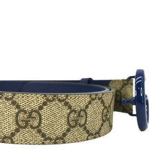 Load image into Gallery viewer, GUCCI GG Buckle Supreme Canvas Leather Belt Size 85.34 Blue 414516
