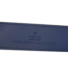 Load image into Gallery viewer, GUCCI GG Buckle Supreme Canvas Leather Belt Size 85.34 Blue 414516
